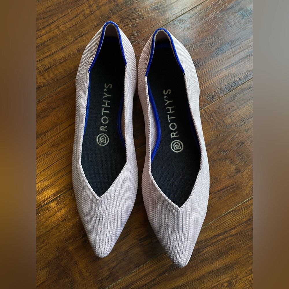 Rothy's flats the point petal pink blush flats pointed toe soft size W7.5
